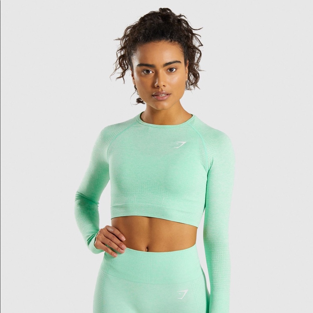 Gymshark Vital Seamless Crop in Pistachio Mint